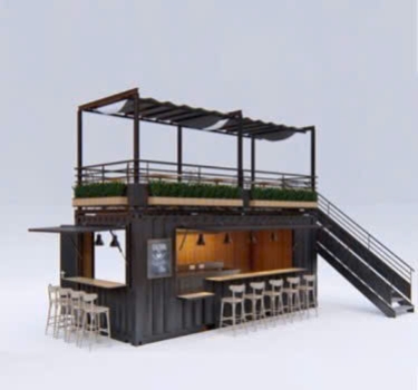 Container cafe 20 feet có sân thượng