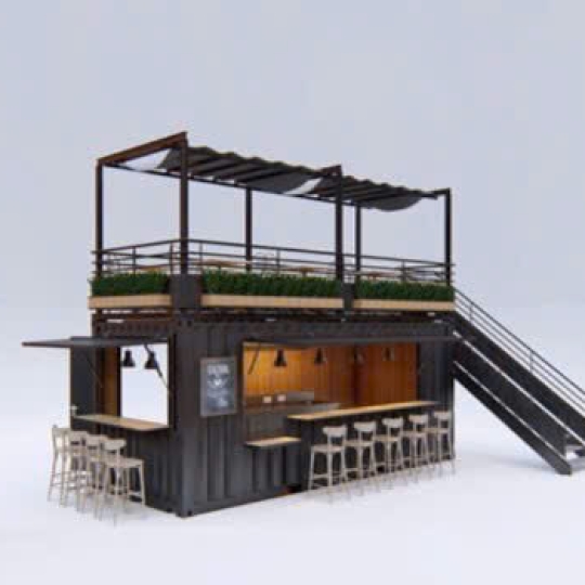 Container cafe 20 feet có sân thượng