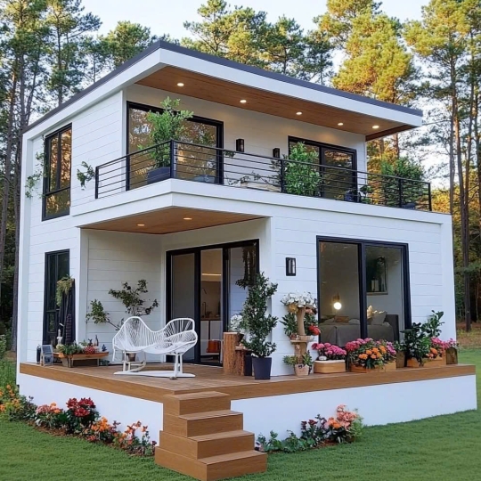 Nhà Container Lắp Ghép 2 Tầng